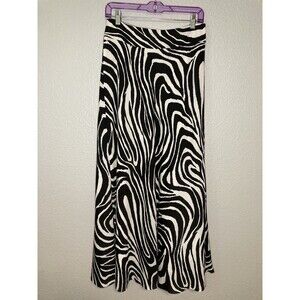 Banana Republic Size 4 Maxi Skirt Black White Zebra Boho Artsy Hippie Career